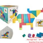 Wooden patchwork Bricks large particles 21 pieces