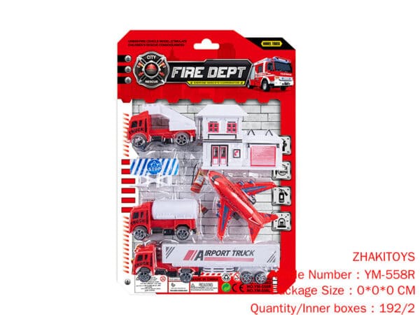 Set taxi fire truck/container truck