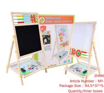 Wooden easel LEARNING BOARD beads black and white double sided