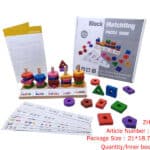 Wooden five-set column Bricks matching game