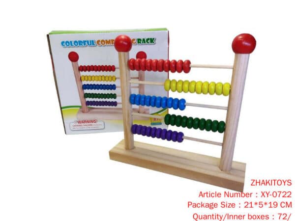 Wooden abacus five-gear learning rack