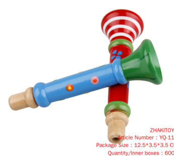 Small wooden horn musical instrument