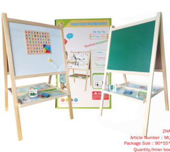 Wooden easel LEARNING BOARD black and white double sided