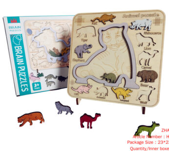 Wooden Cognitive PUZZLE GAME Dinosaurs, Animal Pairing