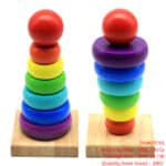 Wooden Rainbow Tower with Seven Stacks