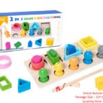 Wooden Four-Pillar Bricks & Fishing 2 IN 1