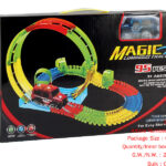 DIY luminous building block electric rail car (with light)
