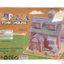 Heat shrinkable film pink cabin 3D puzzle