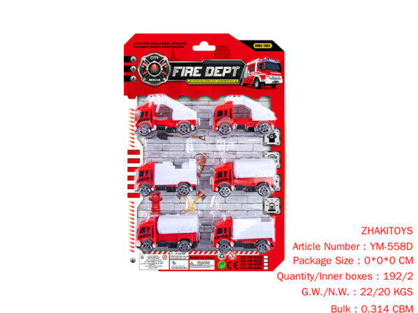 Set taxi fire truck (6 cars)