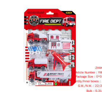 Set taxi fire truck/container truck