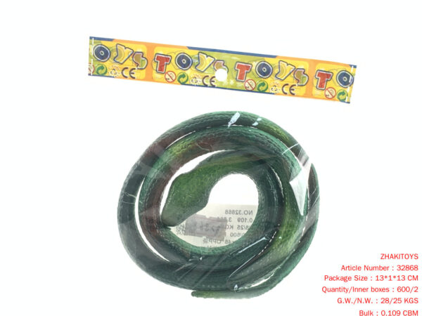 Soft glue simulation flat-headed snake 75cm (multi-color mixed)