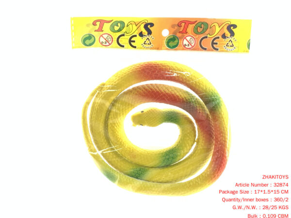 Soft glue simulation flat-headed snake 90cm (multi-color mixed)