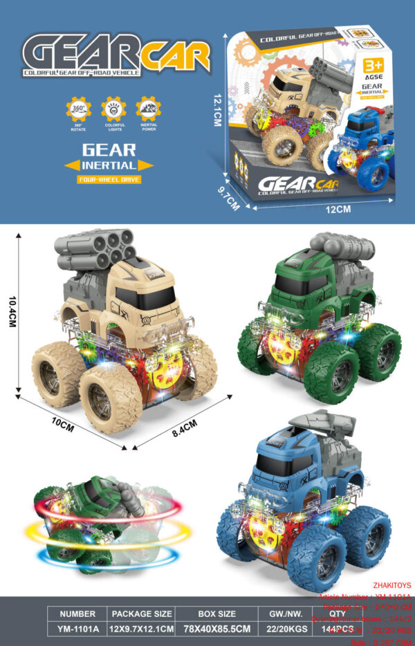 Colorful/Four-Wheel Drive/Dual Inertia Stunt Military Vehicle