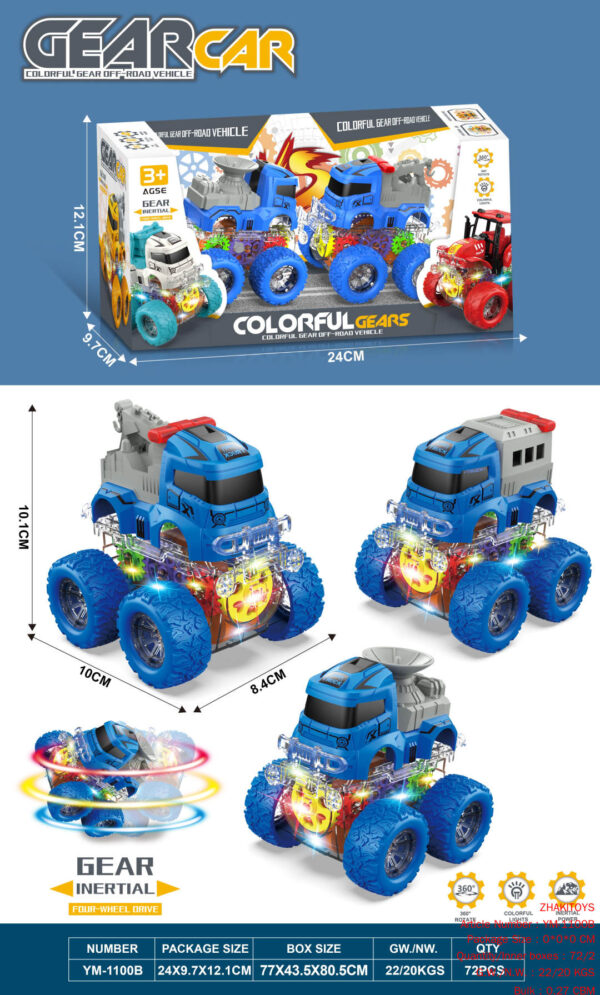 Colorful/Four-Wheel Drive/Dual Inertia Stunt Police Car