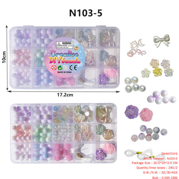 15-grid DIY bead box (two-color gradient beads)