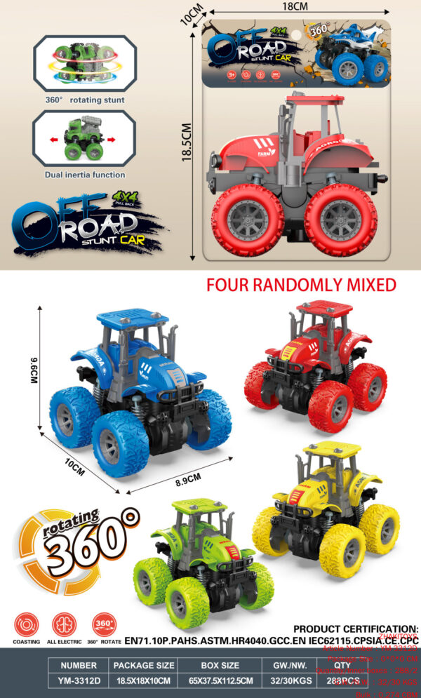 Double Inertia/Four-Wheel Drive/Spring/Stunt Farmer Car