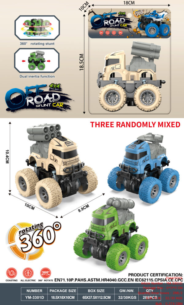 Dual Inertia/Four-Wheel Drive/Spring/Stunt Military Vehicle