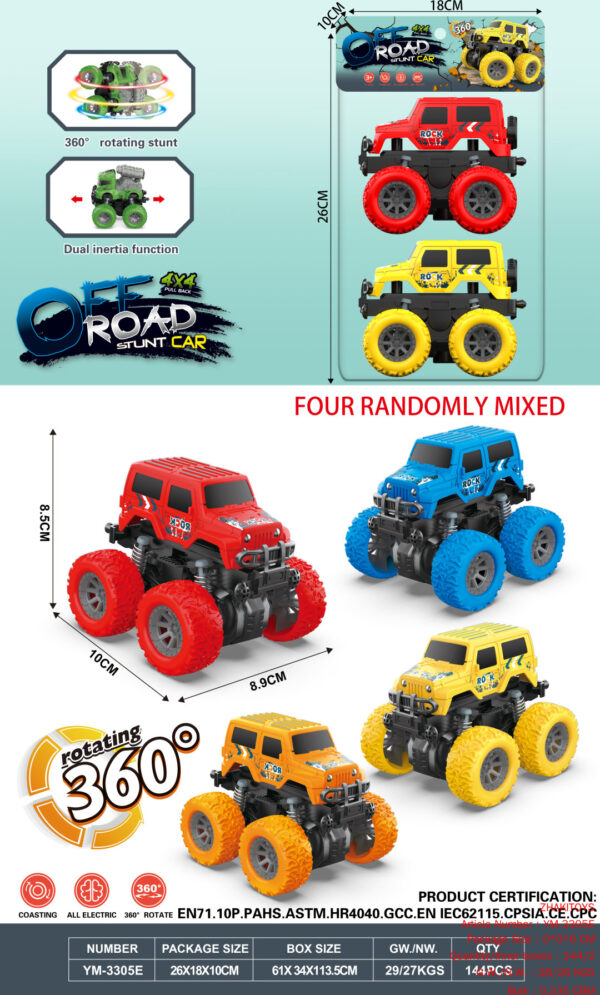 Double Inertia/Four-Wheel Drive/Spring/Stunt Jeep