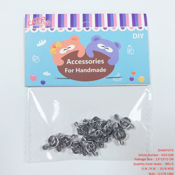 Alloy Straight Hole Silver Note Beads (10 PCs)