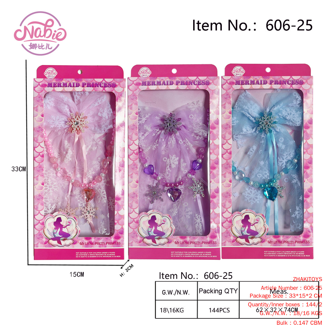 Ice Princess Veil plus Necklace (Pink, Blue, Purple Three Mixed) 3 Ice Princess Veil plus Necklace (Pink