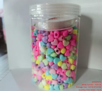 Thick Peach Heart Beads (Candy Color Mixed Color) about 905 Tablets