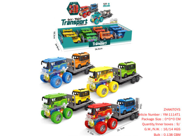 Colorful/Four-Wheel Drive/Double Inertia Stunt Bus Drag Warrior School Bus
