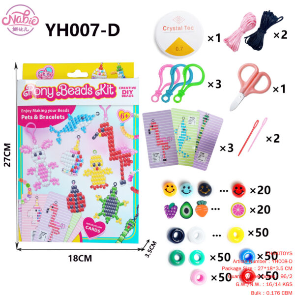 DIY Small Animal & Bracelet (Pony Pony Bead Material Set Box)