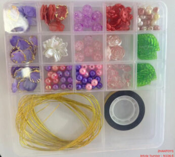 Bracelet box (7 bracelets 1 a stretch line puffy yarn) pink blue purple 3COLOR