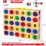 Wood grain EVA Bricks English digital figure Bricks box 30pcs