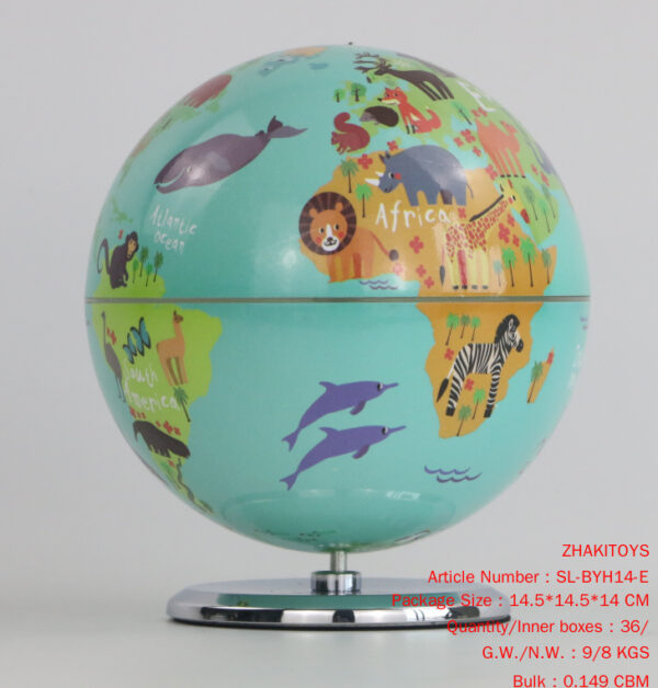 14cm music box light animal ball 360 ° rotation