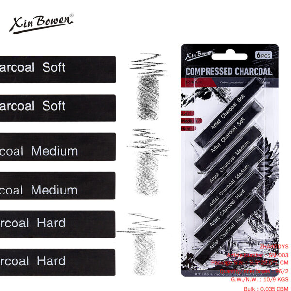 Square Sketch Charcoal Painting Stick Painting Kit