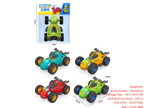 Friction Stunt Dinosaur Rotating Car (WITH LIGHT)