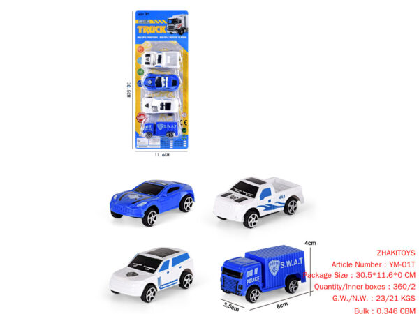 Slide suction plate police 4 PCS car