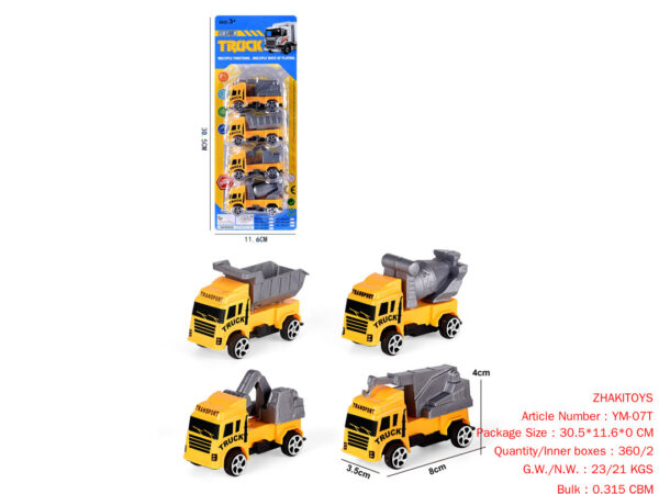 Slide suction plate simulation CHILDREN TRUCK 4 PCS car