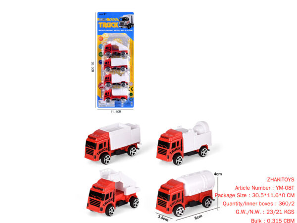 Slide suction plate fire truck 4 PCS truck