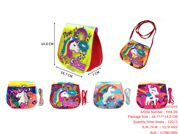 Children's Satchel (Unicorn 4 Style 5 Color Pu Material