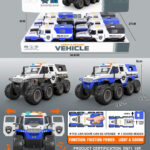 Friction Conqueror Shaman off-road police car/lights/music 3 buttons/can open the door