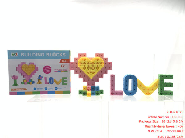 Puzzle Heart-Shaped Building Blocks 184pcs