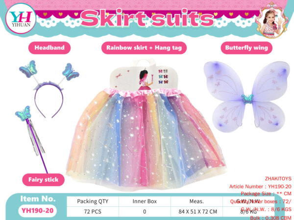 Skirt Wings Hair Hoop Fairy Stick Four-piece Set