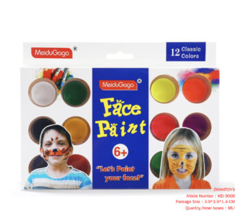 12-Color round Cake Face Paint with Brush