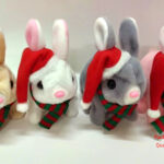 Christmas Hat Short-Haired Rabbit (4-Color Mixed)