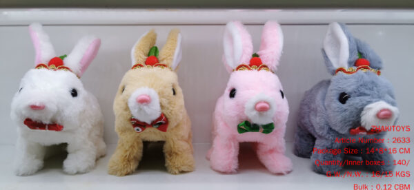 Chirping Walking Christmas Knot Short Hair Rabbit (4 Colors Mixed)