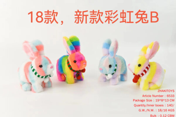 Singing Walking Scarf Colorful Rabbit (4 Colors Mixed)