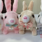 Long-Haired Rabbit with Bead Bow Knot (4 Colors Mixed)