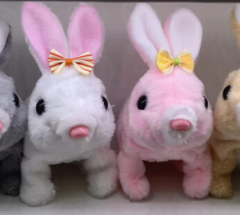 Sound Walking Ear Bright Summer Wind Bow Short Hair Rabbit (4 Colors Mixed)