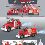 Friction/lights/music/spray fire truck (with water bottle)