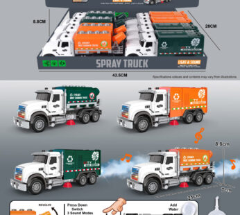 Friction/light/music/spray environmental protection car (with water bottle)