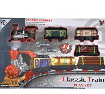 Электрический классический поезд с рельсами