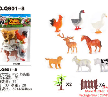 Корова. Лошадь. Овца. Олень. Курица. Утка. Гуси. Собака, 4 забора, 2 дерева (GCC).