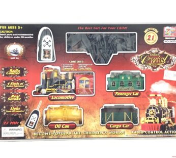 Радиоуправляемый роскошный классический поезд с рельсами, дымом, светом и музыкой